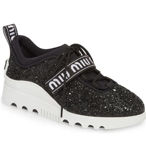 miu miu logo strap sneaker|women's miu michu shoes.